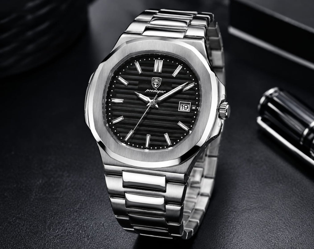 Luxury Stainless Steel Watch for Men | Premium Silver Analog Wrist Watch