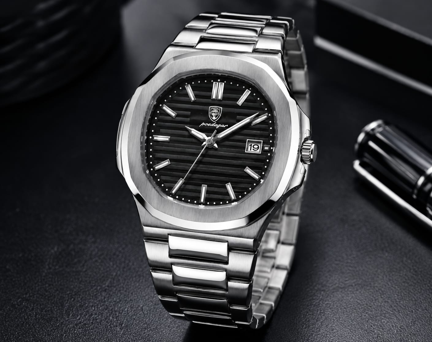 Luxury Stainless Steel Watch for Men | Premium Silver Analog Wrist Watch