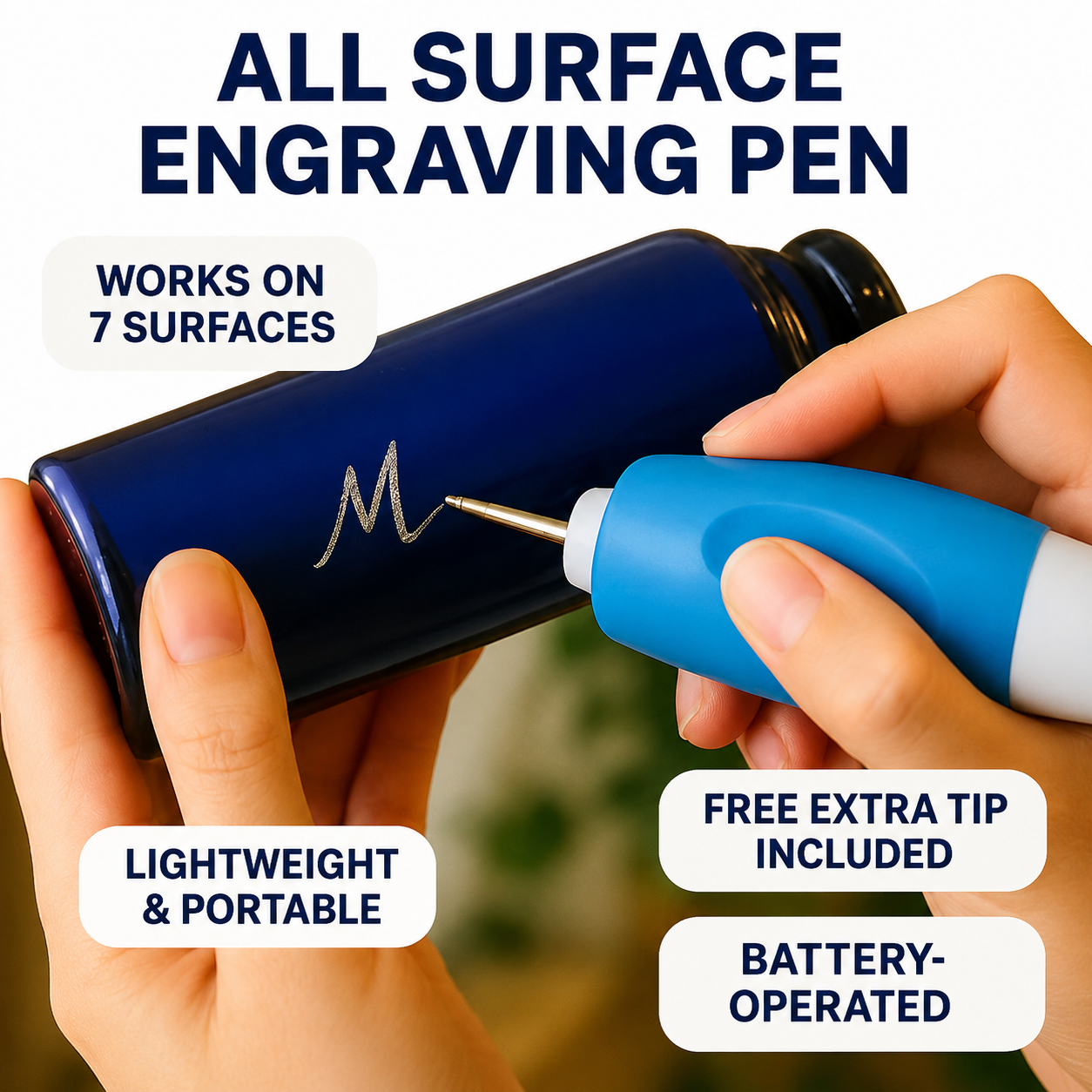 🖊️All Surface Electric Engraving Pen (Extra Tip FREE)