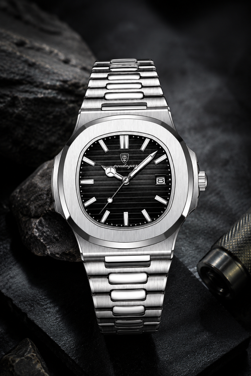 Luxury Stainless Steel Watch for Men | Premium Silver Analog Wrist Watch