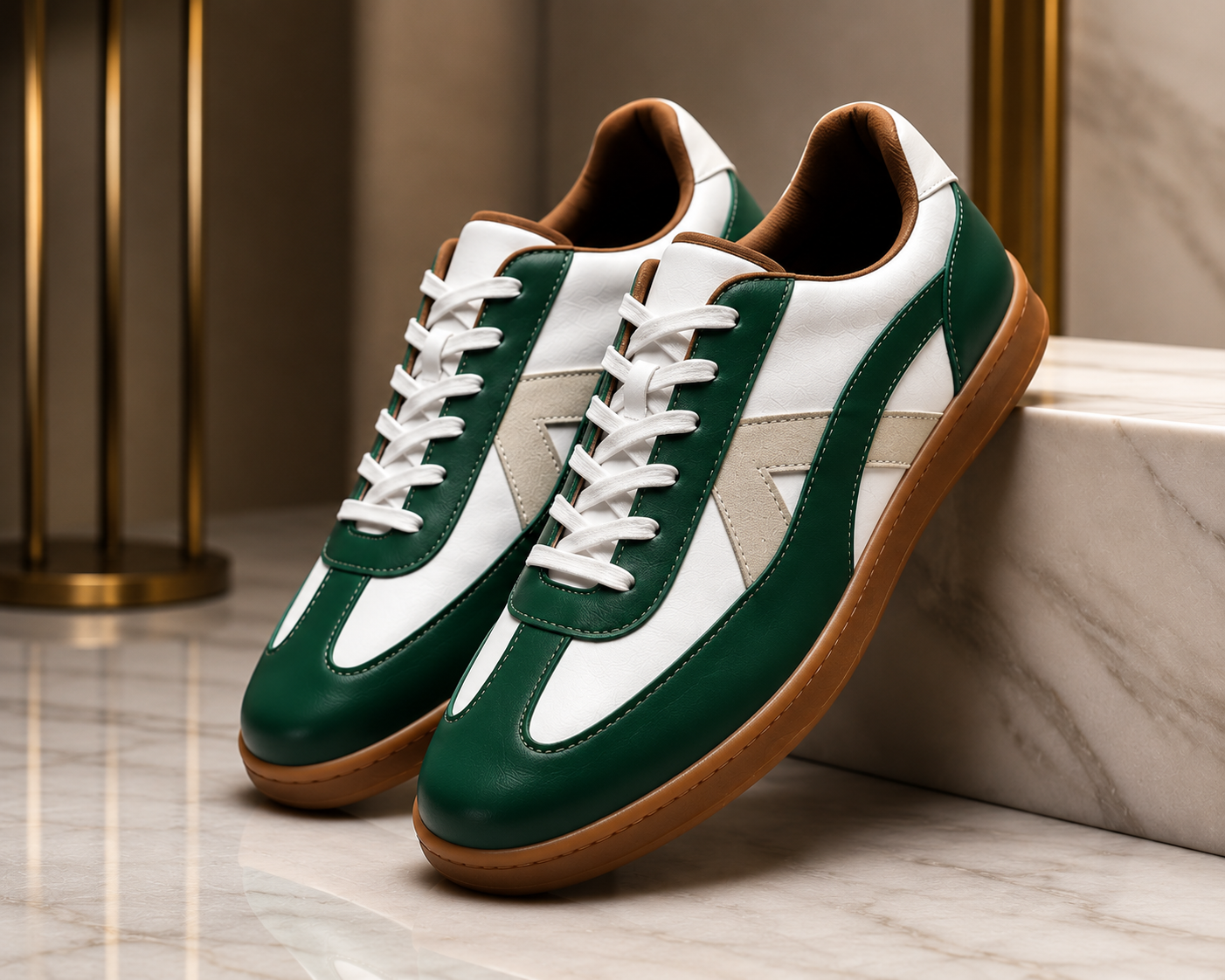 Premium Green & White Casual Sneakers for Men | Stylish Everyday Comfort Shoes