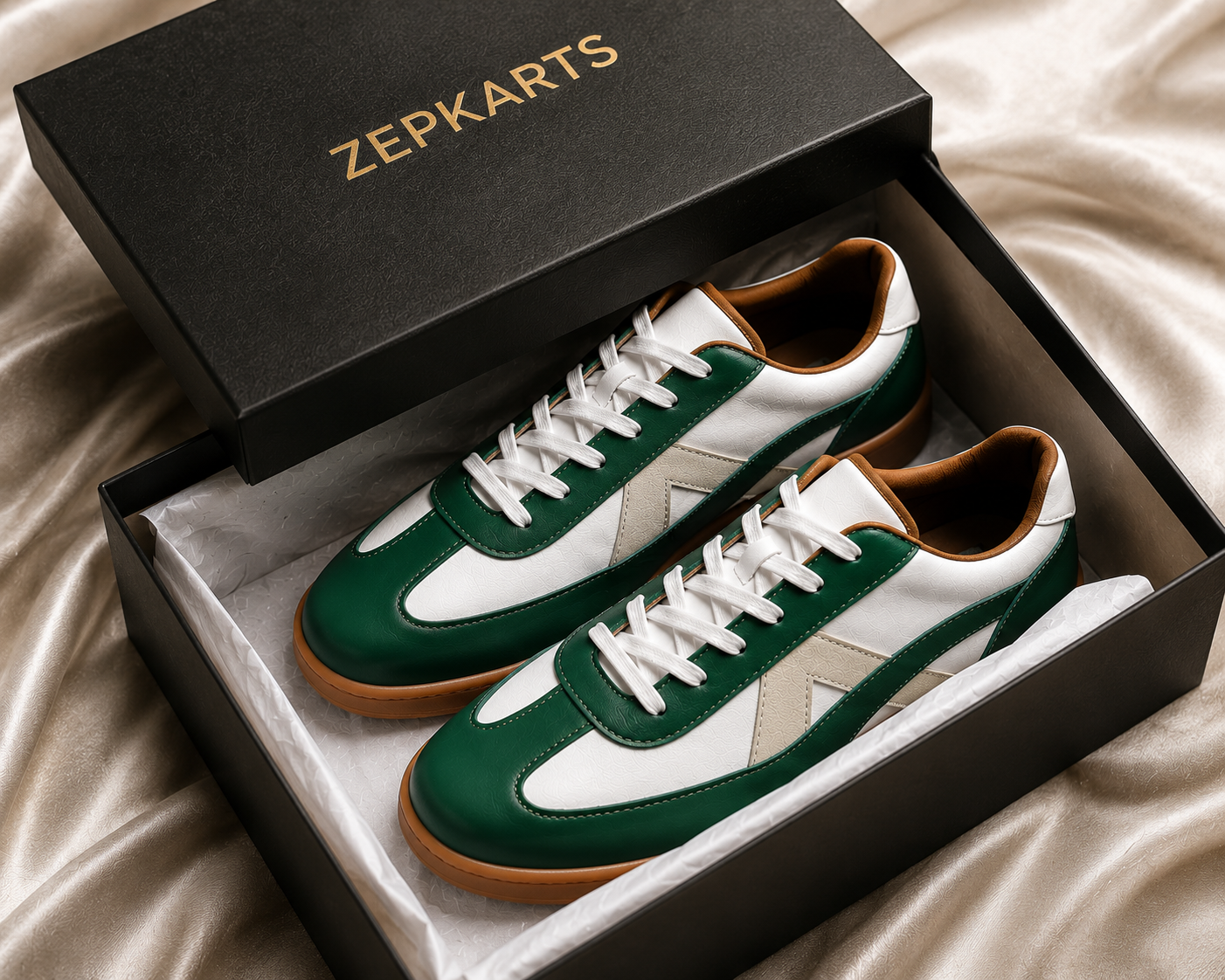 Premium Green & White Casual Sneakers for Men | Stylish Everyday Comfort Shoes